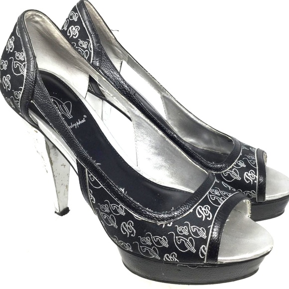 Baby Phat Women's Pumps Sz 7 Black Platform Heels - Picture 1 of 8